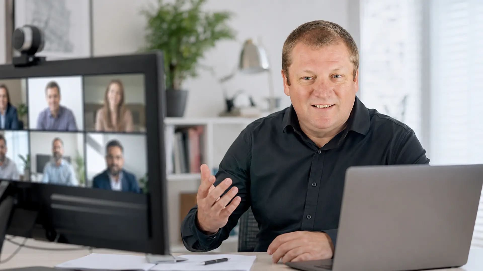 Remote-Beratung mit Stefan Müller in einer Videokonferenz