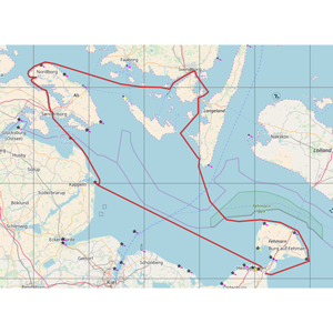 mehrtägiges Segeln - Seekarte westliche Ostsee mit Segelroute rund Als